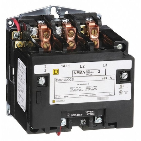 120VAC Non-Reversing Magnetic Contactor 3P 45A NEMA 2 MPN:8502SDO2V02S