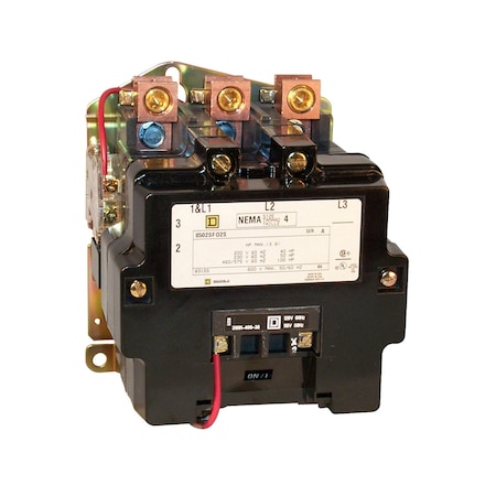 NEMA Contactor, Type S, nonreversing, Size 4, 135A, 1 phase, up to 100kA, 2 pole, 480VAC coil, open MPN:8502SFO1V06