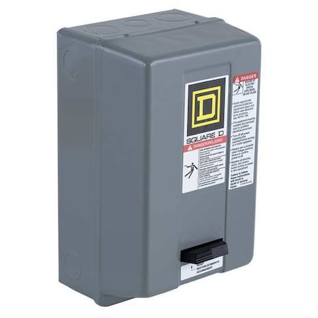 NEMA Magnetic Motor Starter, Non-Reversing, No Auxiliary Contacts, 120V AC, 3 P, Screw Clamp MPN:8536SAG12V02H30S