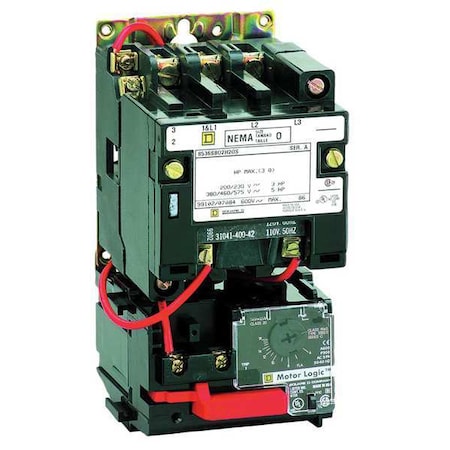 NEMA Magnetic Motor Starter, Non-Reversing, No Auxiliary Contacts, 120V AC, 3 P, Screw Clamp MPN:8536SAO12V02H30S