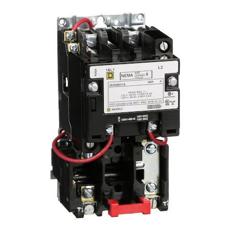 Motor Starter, Non-Reversing, No Auxiliary Contacts, 110V-120V AC, 2 P, Screw Clamp MPN:8536SBO1V02S