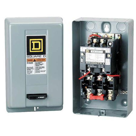 Magnetic Motor Starter, Non-Reversing, No Auxiliary Contacts, 208V AC, 3 P, Screw Clamp MPN:8536SCG3V08