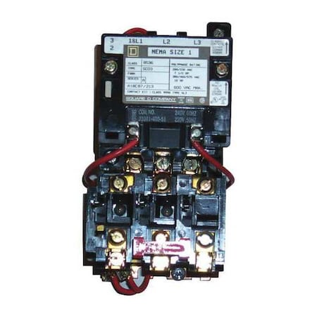 Motor Starter, Non-Reversing, No Auxiliary Contacts, 110V-120V AC, 2 P, Screw Clamp MPN:8536SCO2V02S
