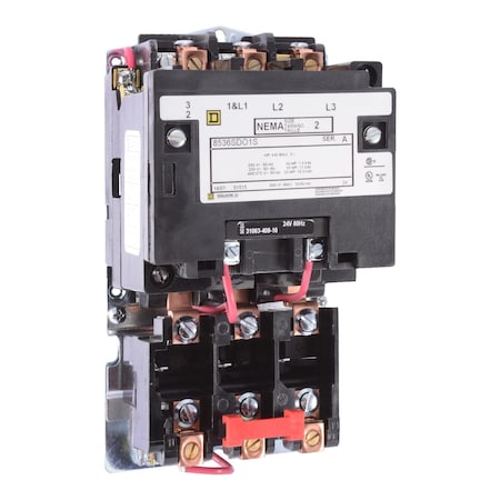 Motor Starter, Non-Reversing, No Auxiliary Contacts, 220V-240V AC, 2 P, Screw Clamp MPN:8536SDO6V03