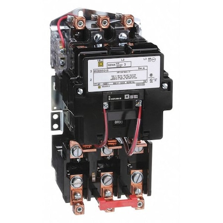 Magnetic Motor Starter, Non-Reversing, No Auxiliary Contacts, 120V AC, 3 P, Screw Clamp MPN:8536SEO1V02S
