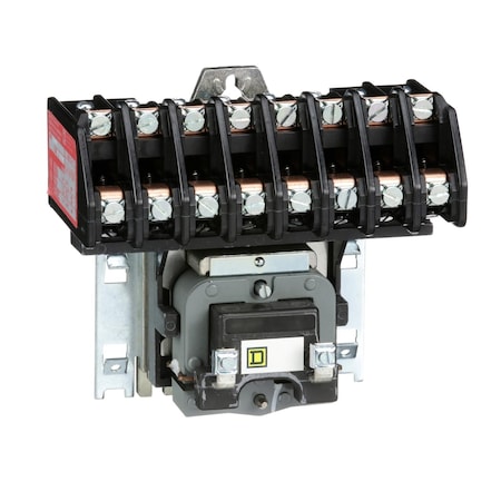 Contactor, Type L, multipole lighting, electrically held, 30A, 8 pole, 600V, 110/120VAC 50/60Hz coil, open style MPN:8903LO08V02