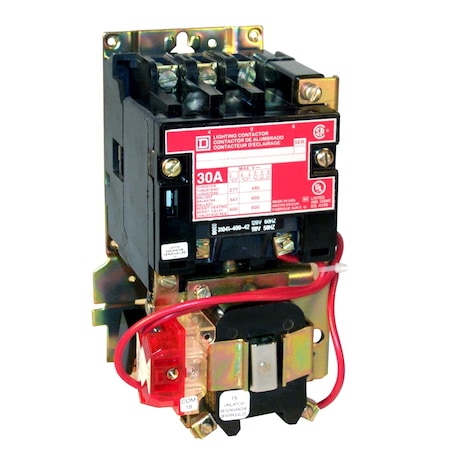 Contactor, Type S, multipole lighting, mechanically held, 100A, 2 pole, 110/120 VAC 50/60Hz coil, open style MPN:8903SQO10V02