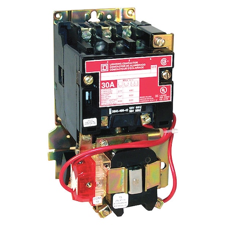 Contactor, Type S, multipole lighting, mechanically held, 100A, 3 pole, 110/120VAC 50/60Hz coil, open style MPN:8903SQO11V02