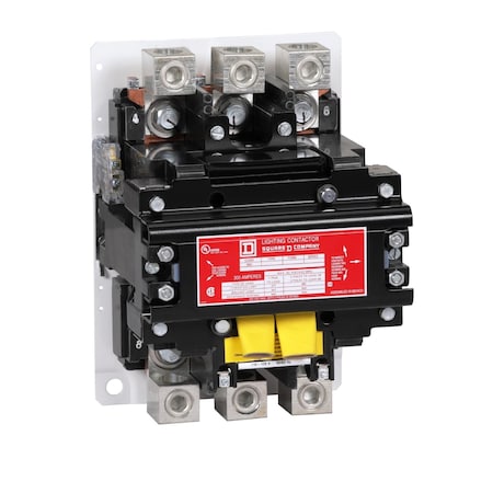 Contactor, Type S, multipole lighting, electrically held, 300A, 3 pole, 110/120 VAC 50/60 Hz coil, open style MPN:8903SXO2V02