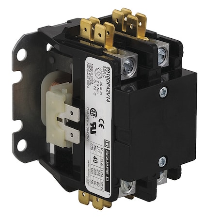 Definite Purpose Magnetic Contactor, 24V AC, 1 P, Non-Reversing, 1 Phase, Box Lug & Quick Connect MPN:8910DP41V14