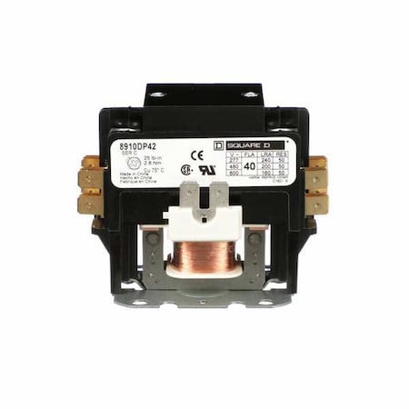Definite Purpose Magnetic Contactor, 208V-240V AC, 2 P, Non-Reversing, 1 Phase MPN:8910DP42V09