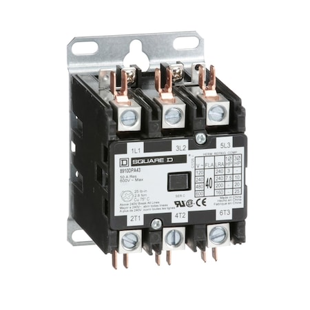 Definite Purpose Contactor, 380V AC, 3 P, 3 Phase, Box Lug & Quick Connect MPN:8910DPA43V05