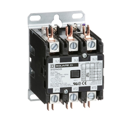Definite Purpose Magnetic Contactor, 208V-240V AC, 3 P, Non-Reversing, 3 Phase MPN:8910DPA43V09