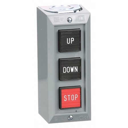 ControlStation, Feed-Thru, 3Buttons, Blk/Rd MPN:9001BG305