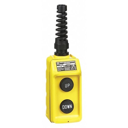 Pendant Push Button Station, Up/Down, 2NO, Mechanical Interlock, 1/3/3R/4/4X, Yellow MPN:9001BW92Y