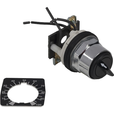 Head + mounting base for potentiometer, Harmony 9001K, metal, black, 30mm, for use with 6.35mm shaft MPN:9001K20