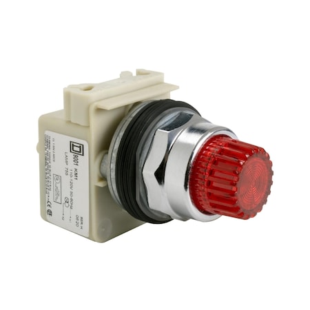 Illuminated push-button, Harmony 9001K, metal, mushroom 57mm, red, 30mm, spring return, 24-28V, 1 C/O MPN:9001K2L35R21H13