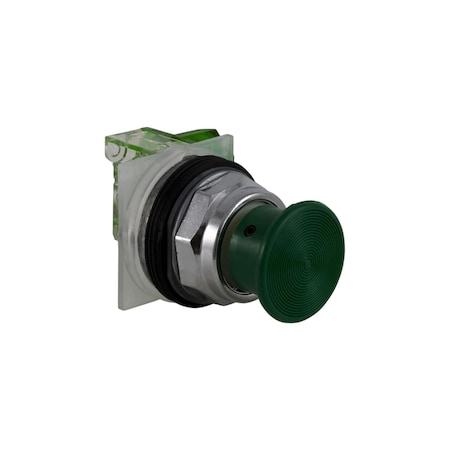 Push-button, Harmony 9001K, metal, mushroom 35mm, green, 30mm, spring return, 1 NO MPN:9001KR24GH5
