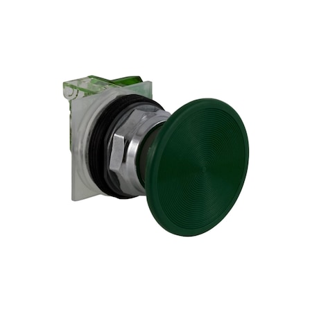 Push-button, Harmony 9001K, metal, mushroom 57mm, green, 30mm, spring return, 1 NO MPN:9001KR25GH5