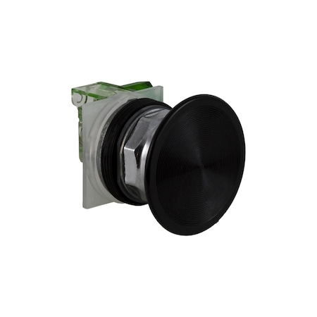 Push-button, Harmony 9001K, metal, snap-in plastic mushroom 57mm, black, 30mm, spring return, 1 C/O MPN:9001KR5BH13