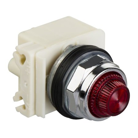30mm push button, Type K, push to test pilot light, red LED light module, 120VAC/VDC, red glass lens, NEMA 4, 13 MPN:9001KT38LRR6