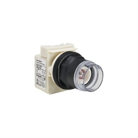Illuminated push-button head, Harmony 9001SK, plastic, plastic guard flush, clear, 30mm, spring return, LED yellow, 120V MPN:9001SK1L38LYC