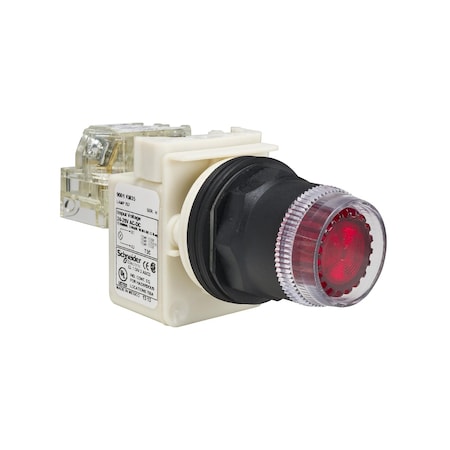 Illuminated push-button head, Harmony 9001SK, plastic, mushroom 57mm, red, 30mm, spring return, 110-120V MPN:9001SK2L1R21