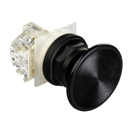 Push-button, Harmony 9001SK, plastic, mushroom 57mm, black, 30mm, spring return, 1 NO MPN:9001SKR25BH5