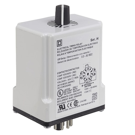 Timer Relay 240Vac 10A Tjck MPN:9050JCK28V20