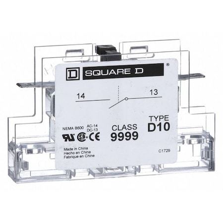 Auxiliary Contact, 1NO/0NC, 5 A MPN:9999D10