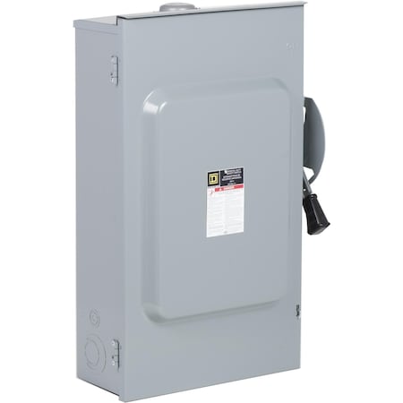 Safety switch, general duty, fusible, 200A, 120/240VAC, 2 poles, 60HP, solid neutral, NEMA 3R with bolt on hub provision MPN:CD224NRB