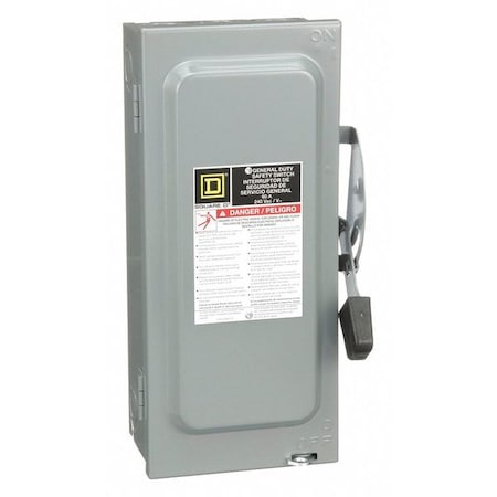 Fusible, Safety Switch, General Duty, 240 V, 2PST, NEMA 1 MPN:D222N