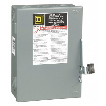 Nonfusible, Safety Switch, General Duty, 240 V, 3PST MPN:DU321