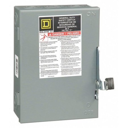 Nonfusible, Safety Switch, General Duty, 240 V, 3PST MPN:DU322