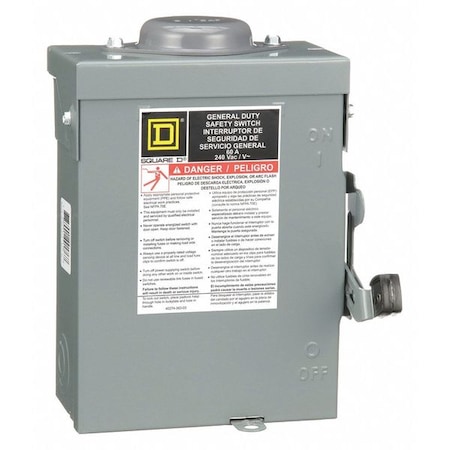 Nonfusible, Safety Switch, General Duty, 240 V, 3PST MPN:DU322RB