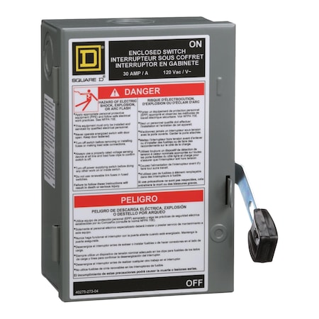 Safety Switch, Fusible, 1PST, Single Phase, NEMA 1 MPN:L111N