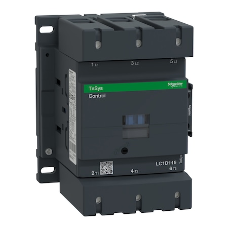 IEC Magnetic Contactor, 1NC/1NO, 120V AC, 3 P, Non-Reversing, Screw Clamp MPN:LC1D115G7