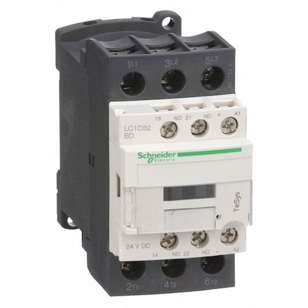 IEC Magnetic Contactor, 1NC/1NO, 24V DC, 3 P, Non-Reversing, Screw Clamp MPN:LC1D32BD