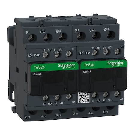 IEC Magnetic Contactor, 1NC/1NO, 120V AC, 3 P, Reversing, Screw Clamp MPN:LC2D32G7