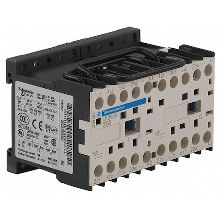IEC Miniature Magnetic Contactor, 1NC, 24V DC, 3 P, Reversing, Screw Clamp MPN:LP2K0901BD