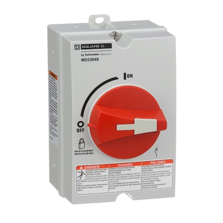 Nonfusible, Disconnect Switch, General Duty, 240 V, 480 V, 600 V, 3PST MPN:MD3304X