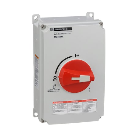 Nonfusible, Motor Disconnect Switch, General Duty, 240 V, 480 V, 600 V, 3PST MPN:MD3604X