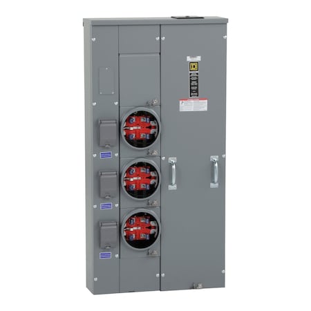 Meter center, MP Meter-Pak, 3 sockets, no bypass, 5 jaws, 300A bus, 125A max breaker rating, ringless MPN:MPR33125