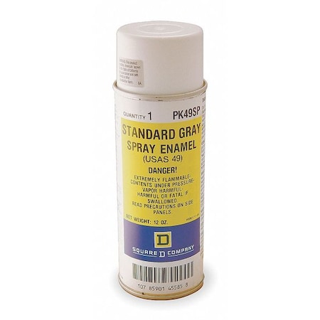 Spray Paint, Standard Spray Enamel, Gray, Metal, Solvent, Flat, Smooth MPN:PK49SP