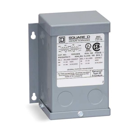 Buck Boost Transformer, 150 VA, NEMA 3R, 12/24V AC, 120/240V AC MPN:150SV43A