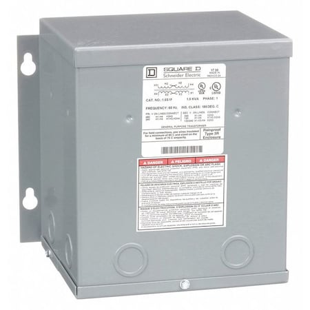 General Purpose Transformer, 15 kVA, NEMA 3R, 120/240V AC, 240/480V AC MPN:15S1F