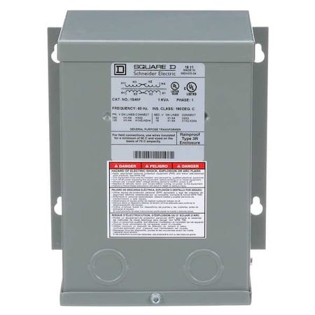 Buck Boost Transformer, 1 kVA, NEMA 3R, 16/32V AC, 120/240V AC MPN:1S46F