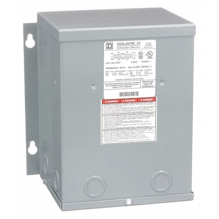 General Purpose Transformer, 2 kVA, NEMA 3R, 120/240V AC, 240/480V AC MPN:2S1F