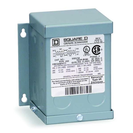 General Purpose Transformer, 3 kVA, NEMA 3R, 120/208V AC, 480V AC MPN:3T2F