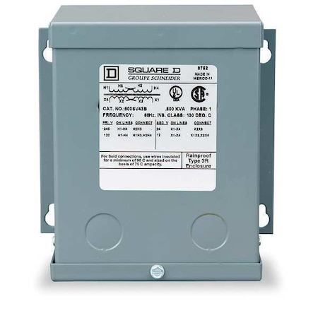 Buck Boost Transformer, 50 VA, NEMA 3R, 12/24V AC, 120/240V AC MPN:50SV43A